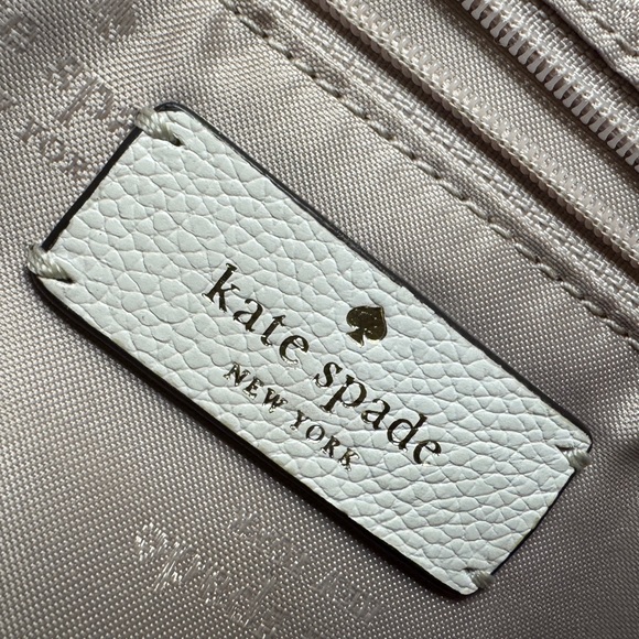 Kate Spade Rosie Pebbled Leather Cream Crossbody Small Flap Camera Bag striped - Picture 8 of 14